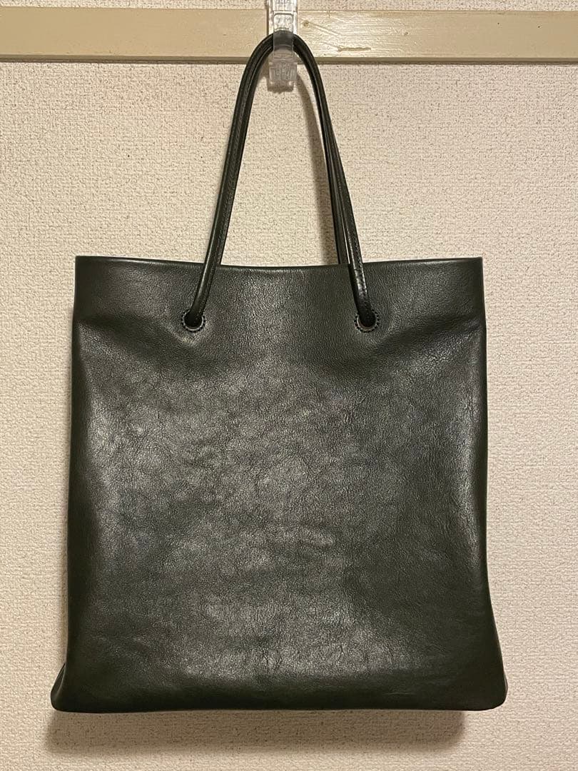 新進工房　大人革袋　グリーン　レザー　トート　緑　バック