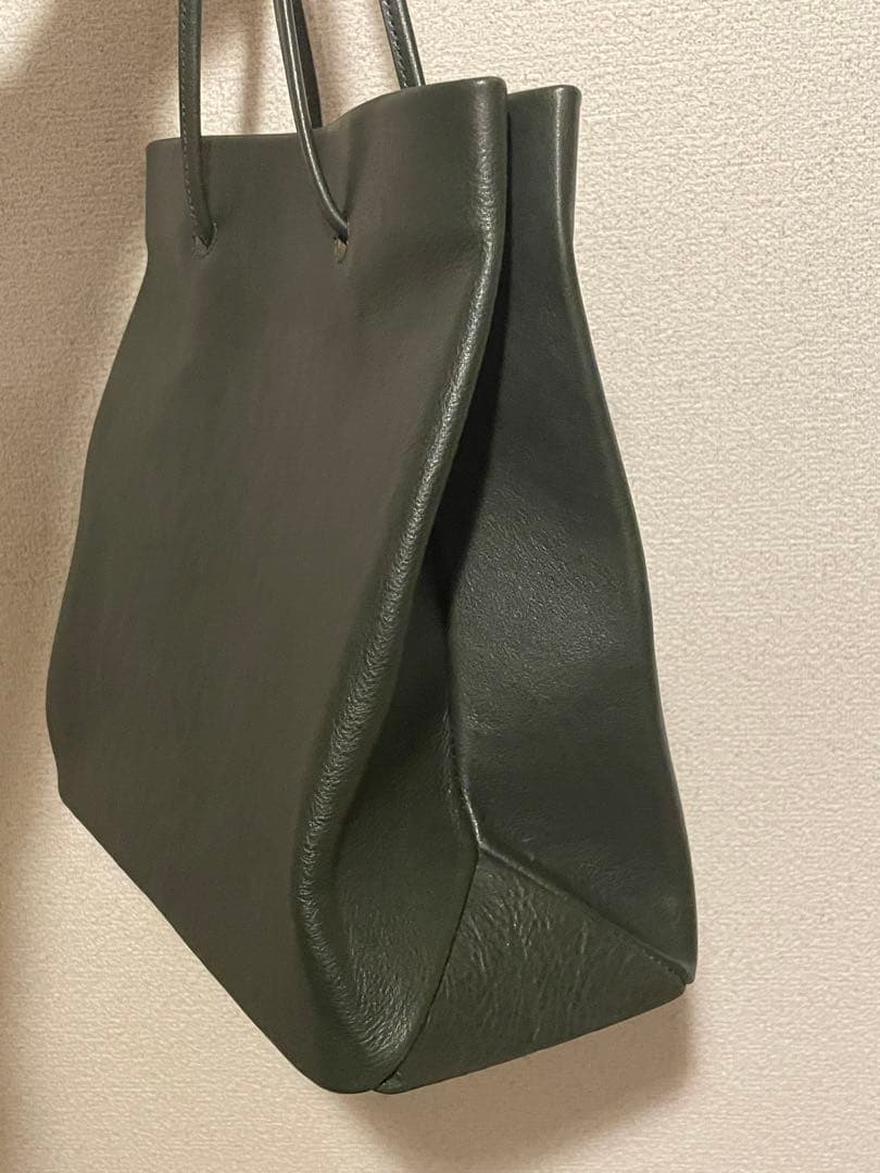 新進工房　大人革袋　グリーン　レザー　トート　緑　バック