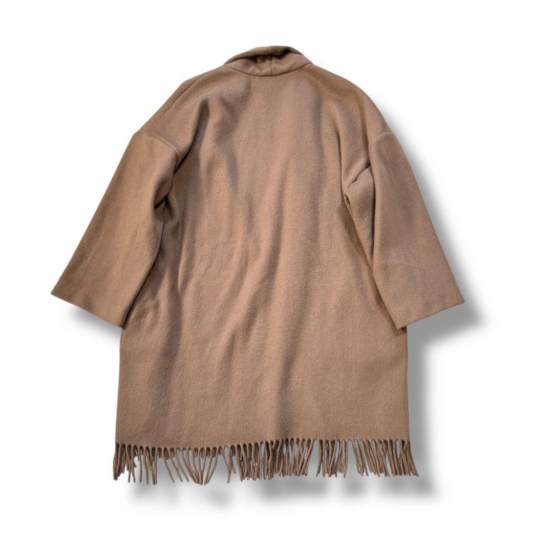 サルヴァトーレ・フェラガモ カシミヤ100% フリンジ ロングコート S