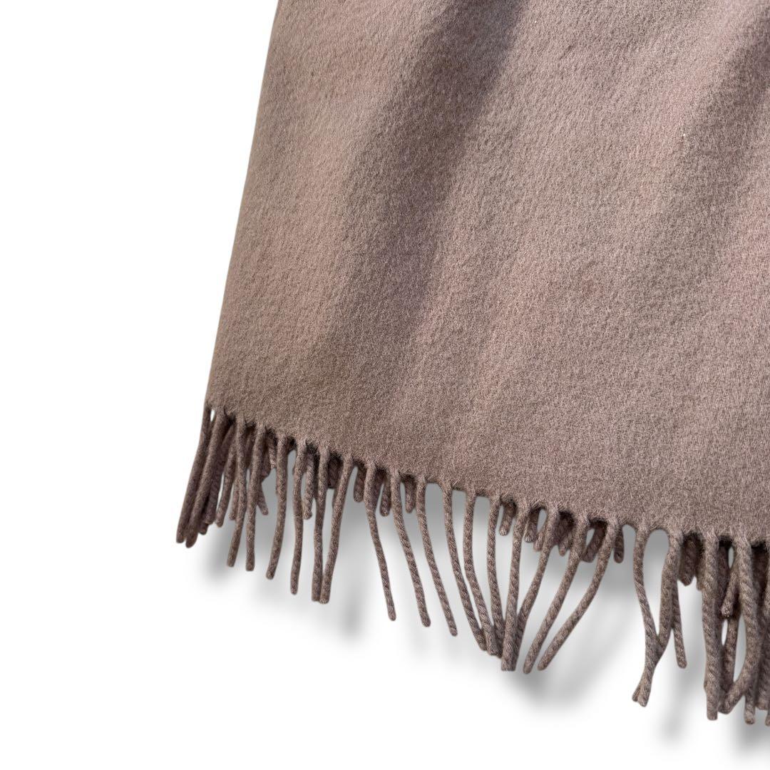 サルヴァトーレ・フェラガモ カシミヤ100% フリンジ ロングコート S