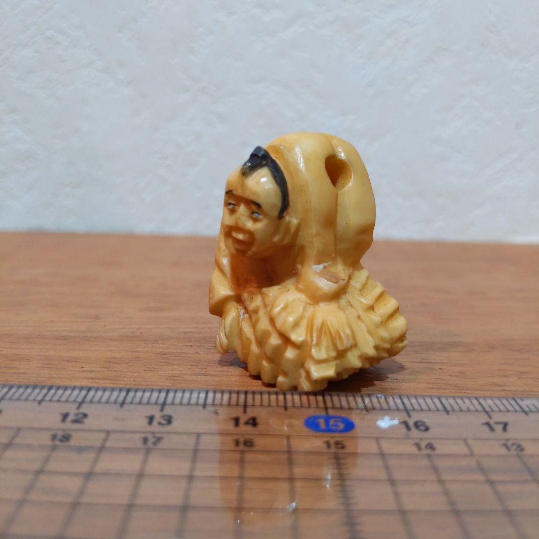 時代提物 人物根付 天然素材 在銘【江戸 薪売り人】高さ約3.5m 重さ約19ｇ