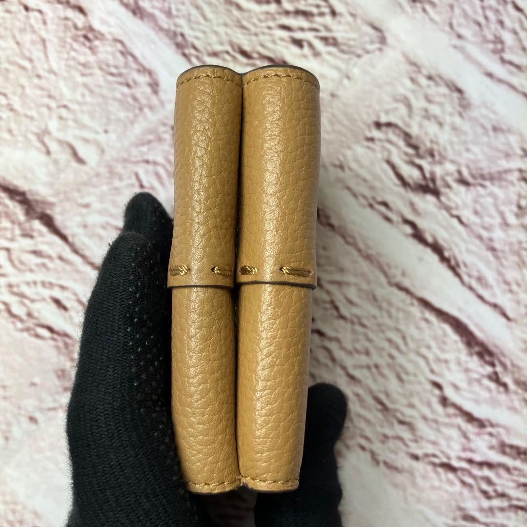 極美品✨トリーバーチ 三つ折り財布 マックグロー シボ革 レザー ステッチ