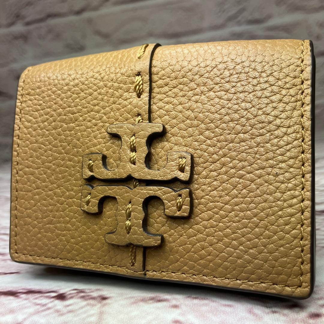 極美品✨トリーバーチ 三つ折り財布 マックグロー シボ革 レザー ステッチ