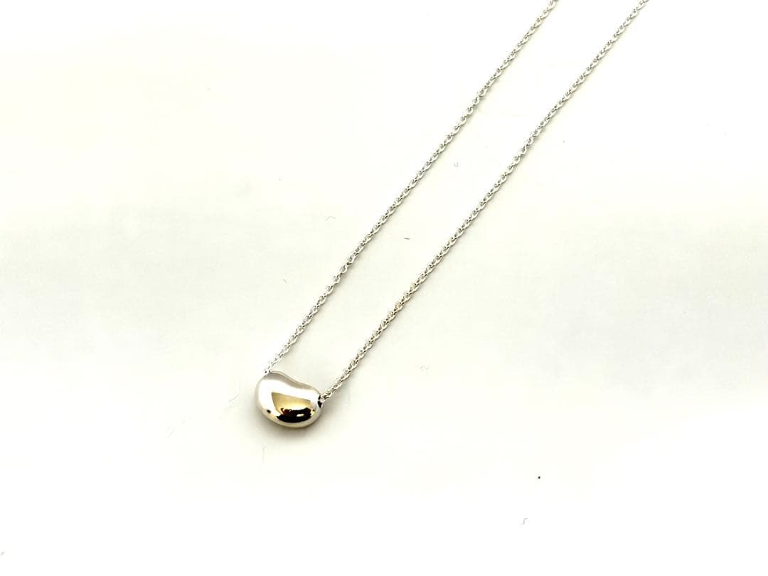 【美品】Tiffany&Co. ティファニー 925 ビーン シルバーネックレス