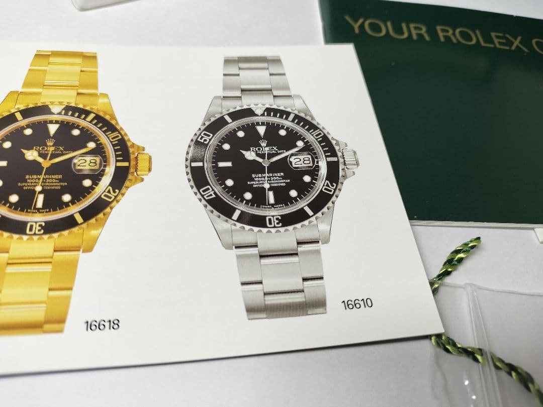 ROLEX Submariner 16610内外 箱、アンカー付き付属品セット