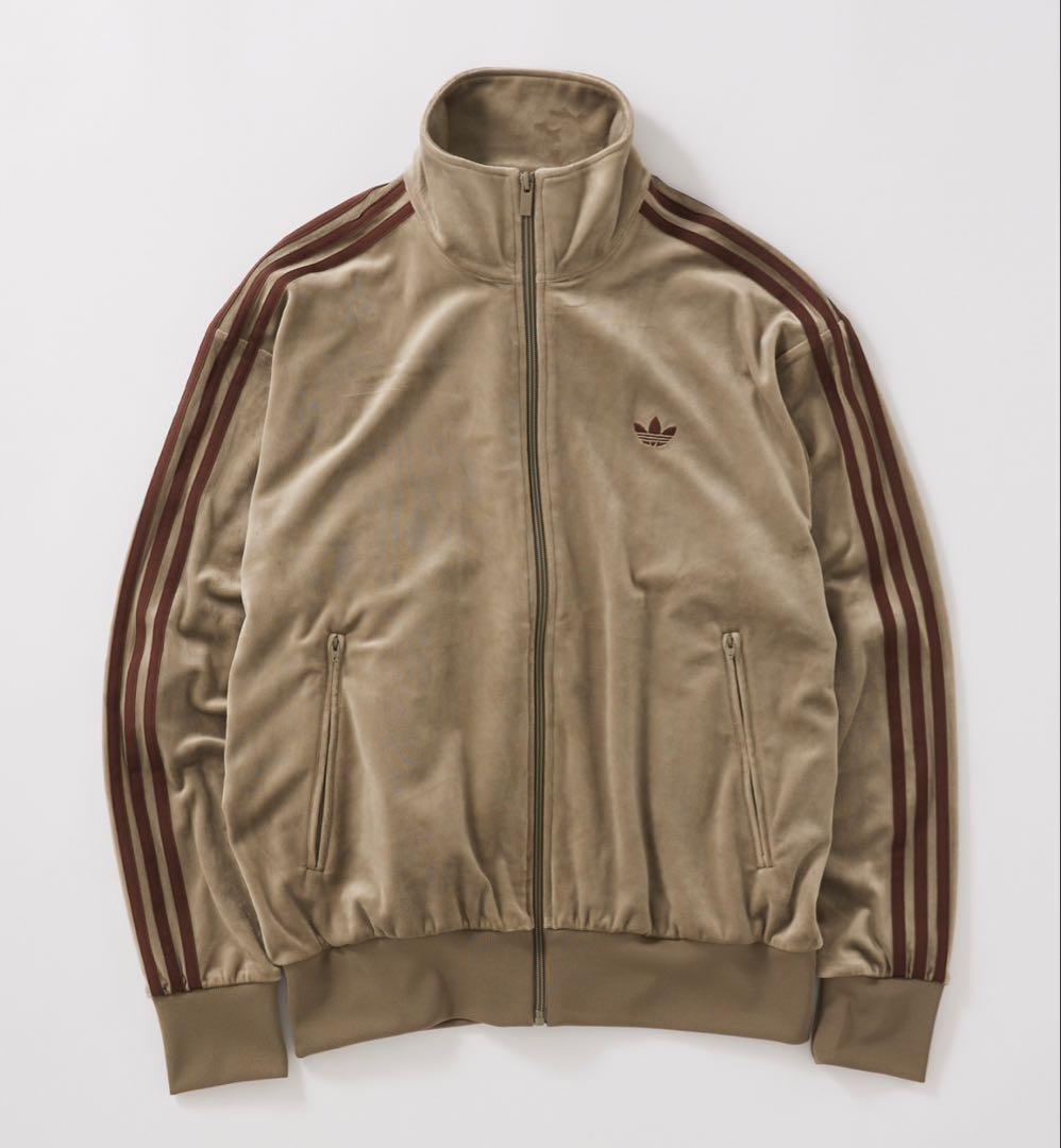 新品XL◼️アディダス　ベロアトラックトップ ベージュ　ジャーナルスタンダード