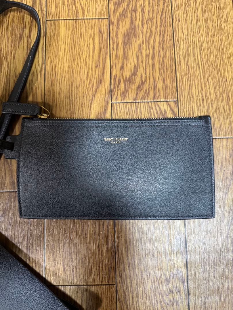 SAINT LAURENT ブラック トートバッグ ポーチ付き
