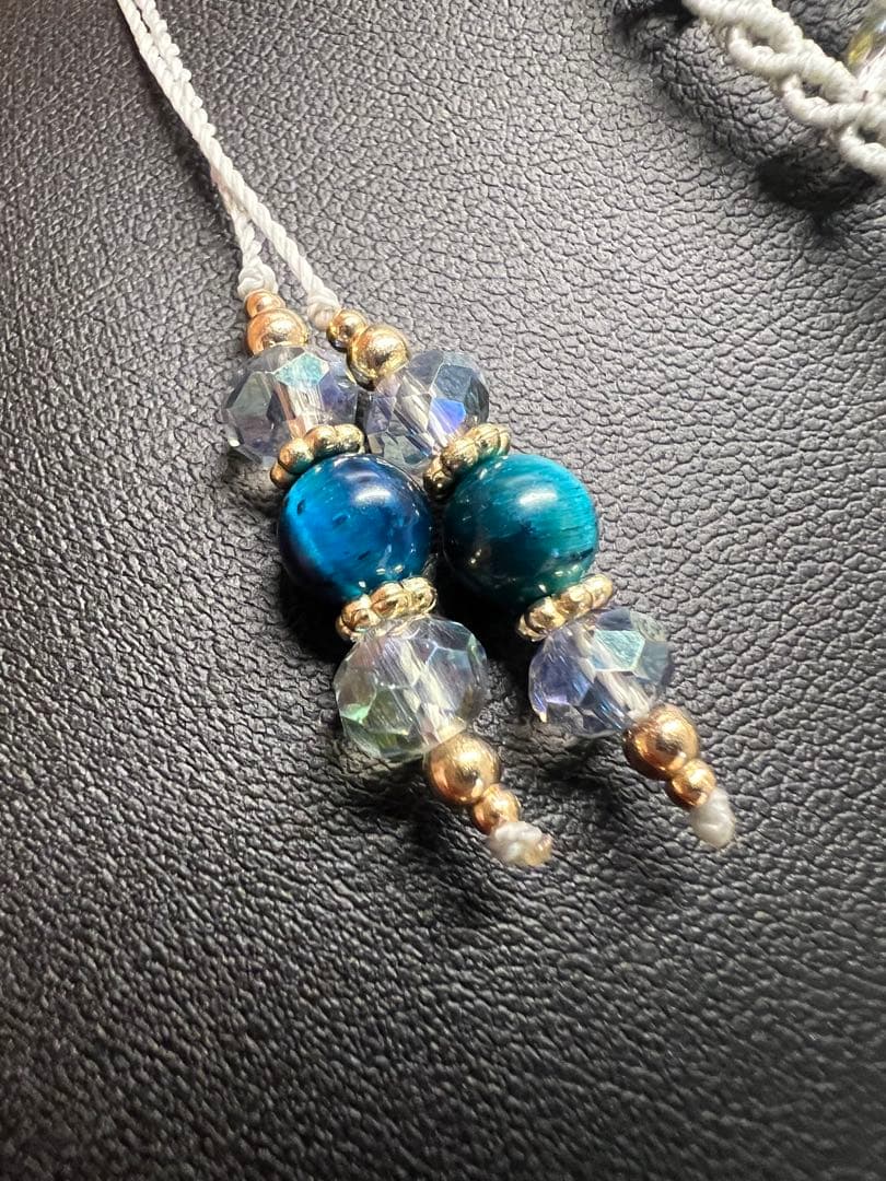 【handmade】マクラメ×ラブラドライト ムーンストーンネックレス