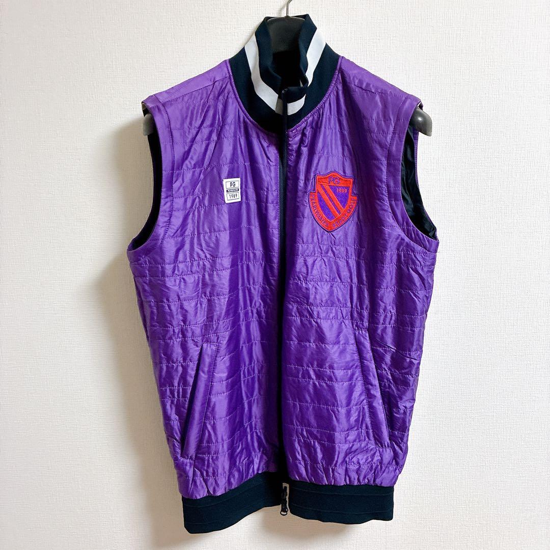 パーリーゲイツ　中綿入り　リバーシブル　ベスト　　エンブレムワッペン　ブルゾン