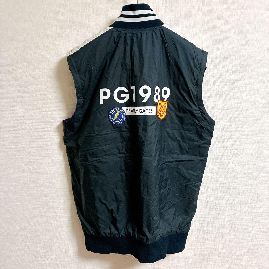 パーリーゲイツ　中綿入り　リバーシブル　ベスト　　エンブレムワッペン　ブルゾン