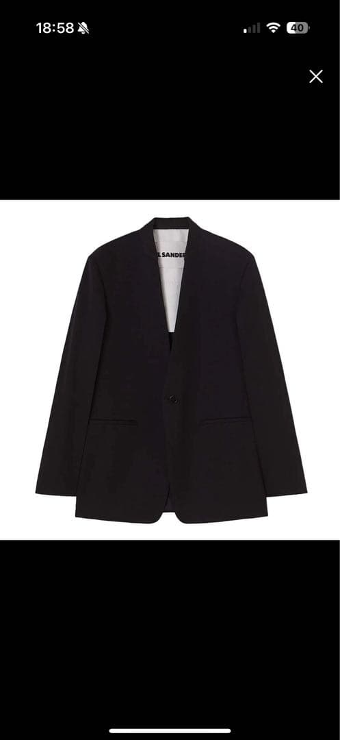 タカ JIL SANDER ブラック テーラード 46 定価40万