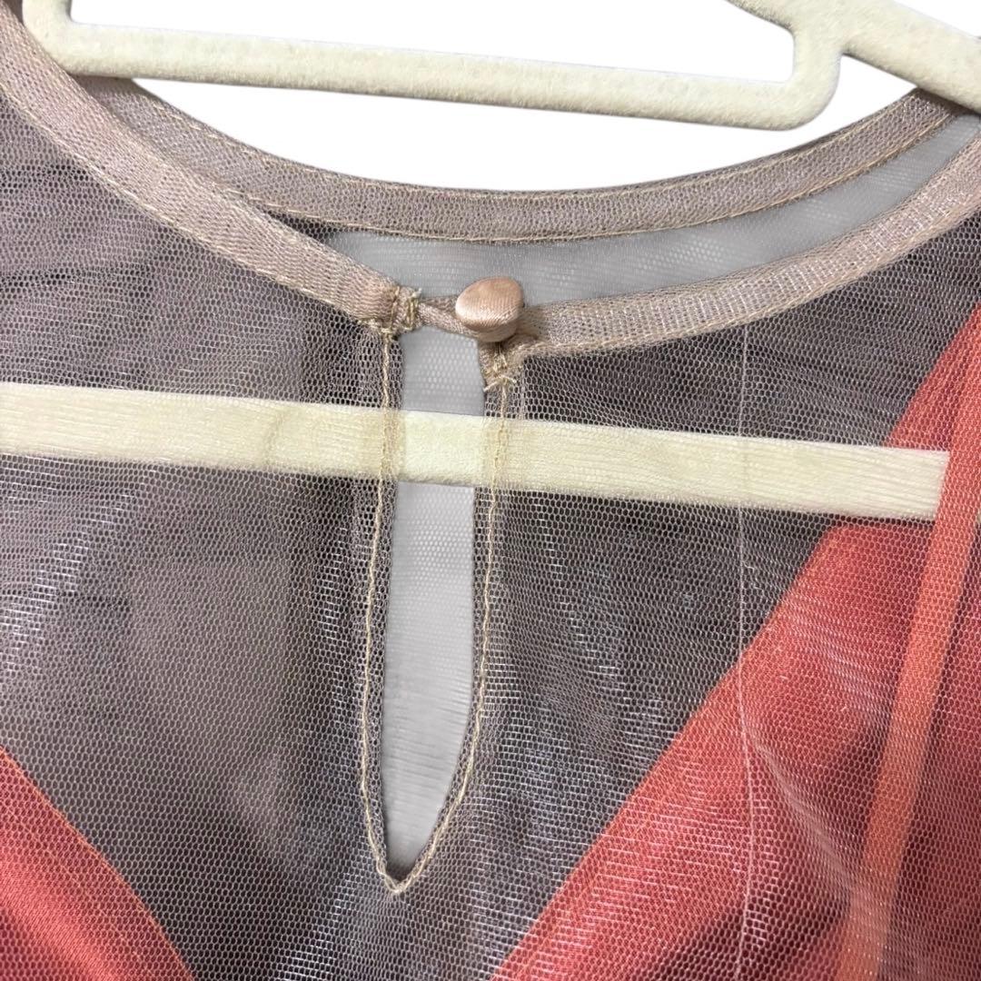 カラードレスチュールテラコッタニュアンス　キャミドレス　二次会パーティードレス