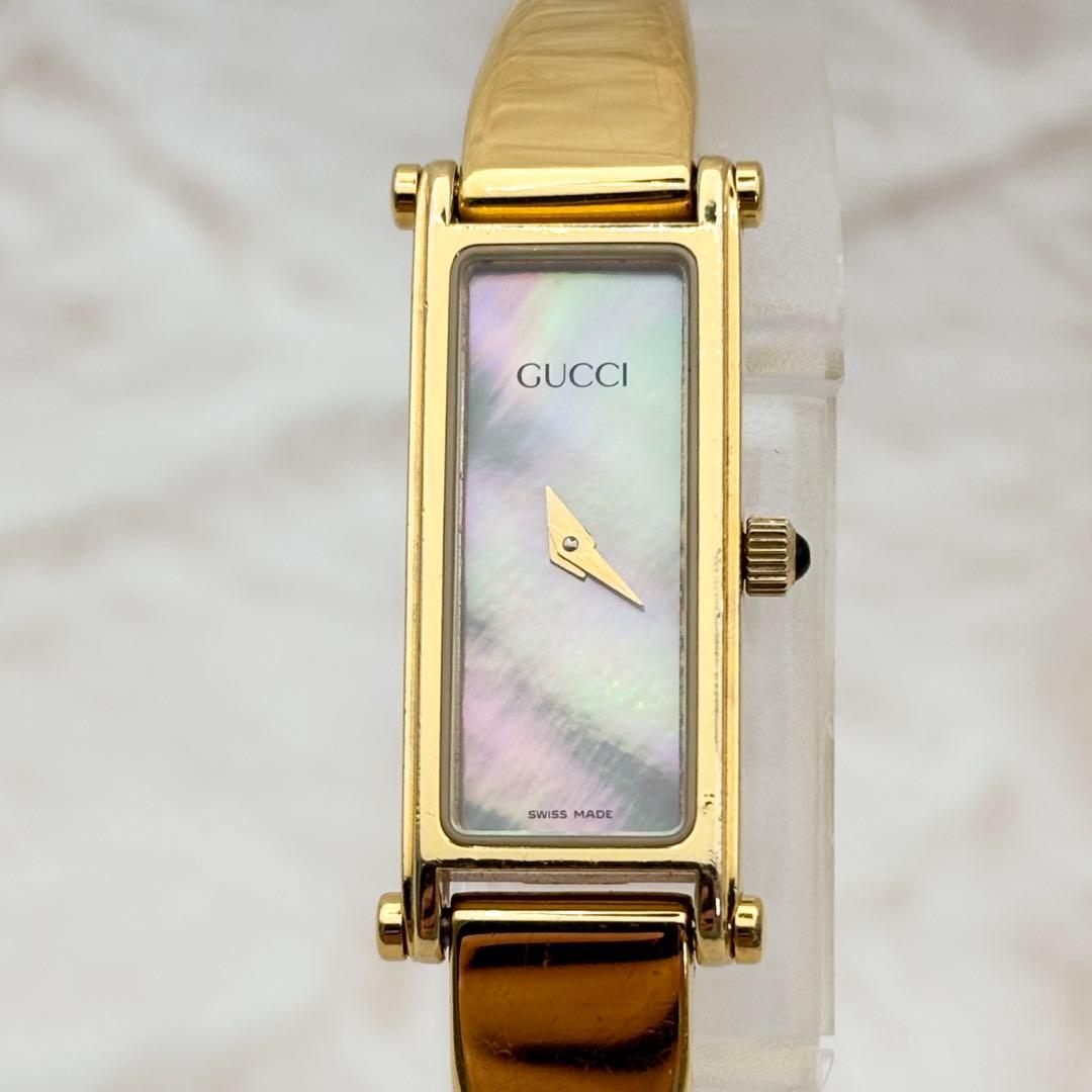 新品電池✨ GUCCI 1500 シェル文字盤 ゴールド