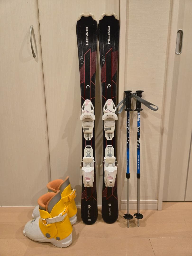 HEAD JOY 107cm スキー伸縮ストックブーツフルセット ブーツ21cm