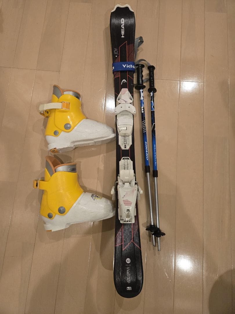 HEAD JOY 107cm スキー伸縮ストックブーツフルセット ブーツ21cm