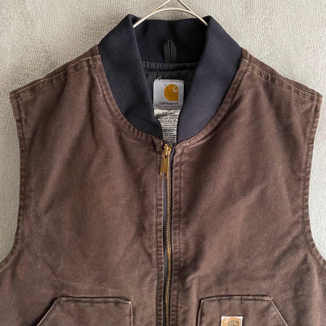 Carhartt ダックベスト 中綿キルティング V02 ダークブラウン L