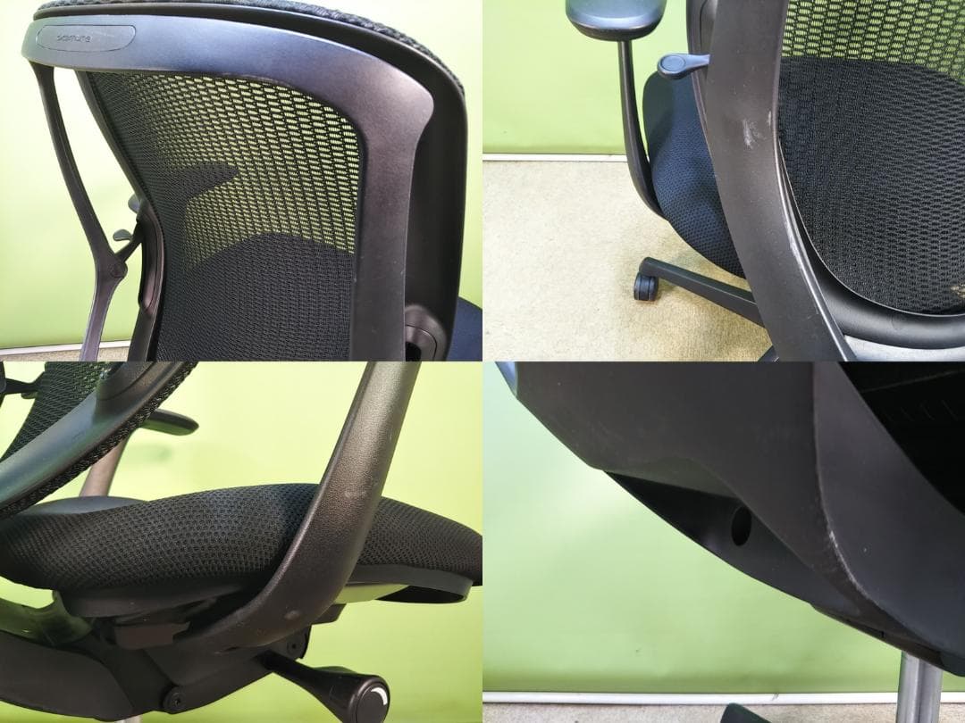 ax　オカムラ　シルフィーチェア　ローバック　固定肘　前傾機能　メッシュ　中古品