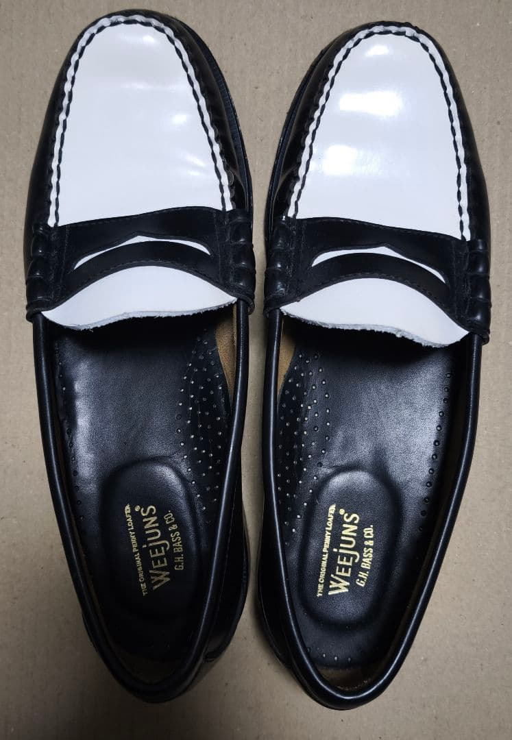 ●Weejuns G.H.BASS ローファー ホワイト/ブラック 28 中古