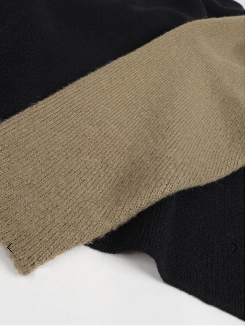 【新品未使用】ヤマダヤ　CLOVE バイカラーニットブルゾン　ブラック