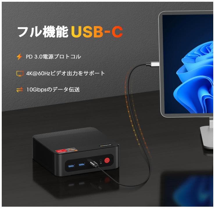 32GB 1TB ミニPC Ryzen 7 5700U BOSGAME P4