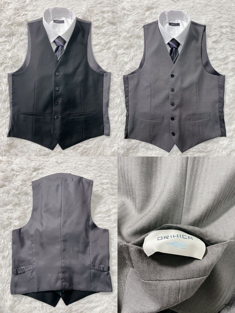 新品 LES MUES 3ピース A5 ダークグレー ウォッシャブル スーツ