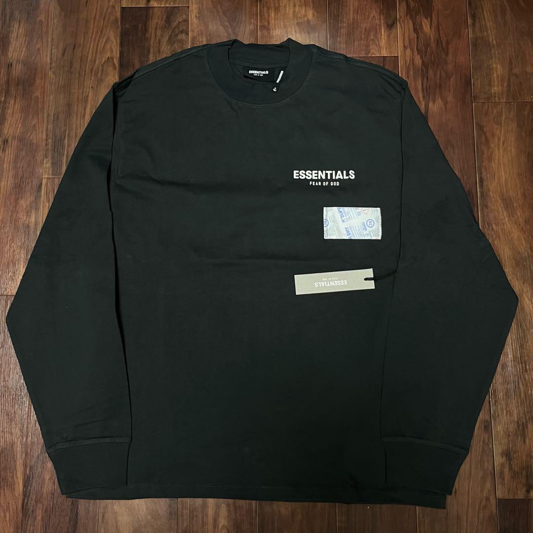 Fog Essentials tシャツ　長袖　ブラック　花卉カットソー　黒　ロゴ