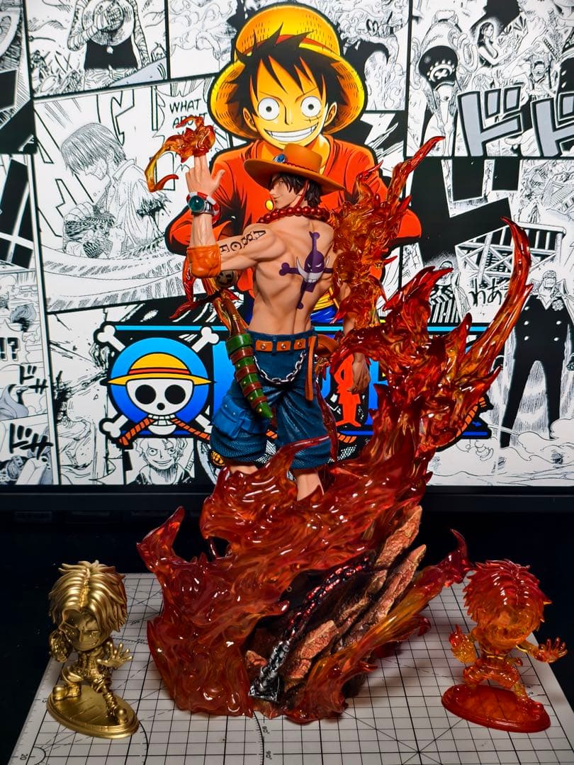 ワンピース エース 回眸 スタチュー 樹脂製 フィギュア 即日発送　実物写真