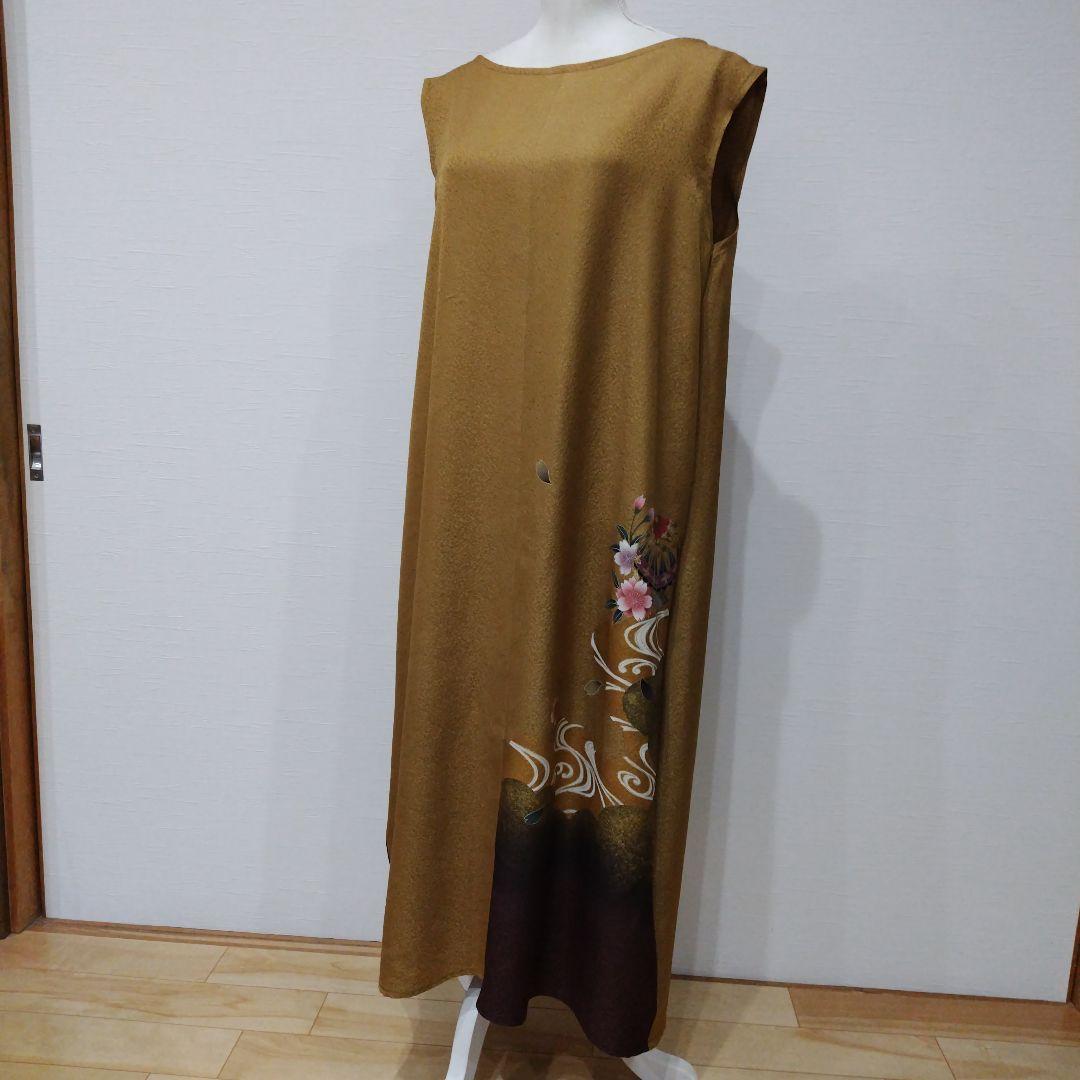 振袖　フレンチワンピースドレス 　リボン付き　福寿茶色　新品未使用品