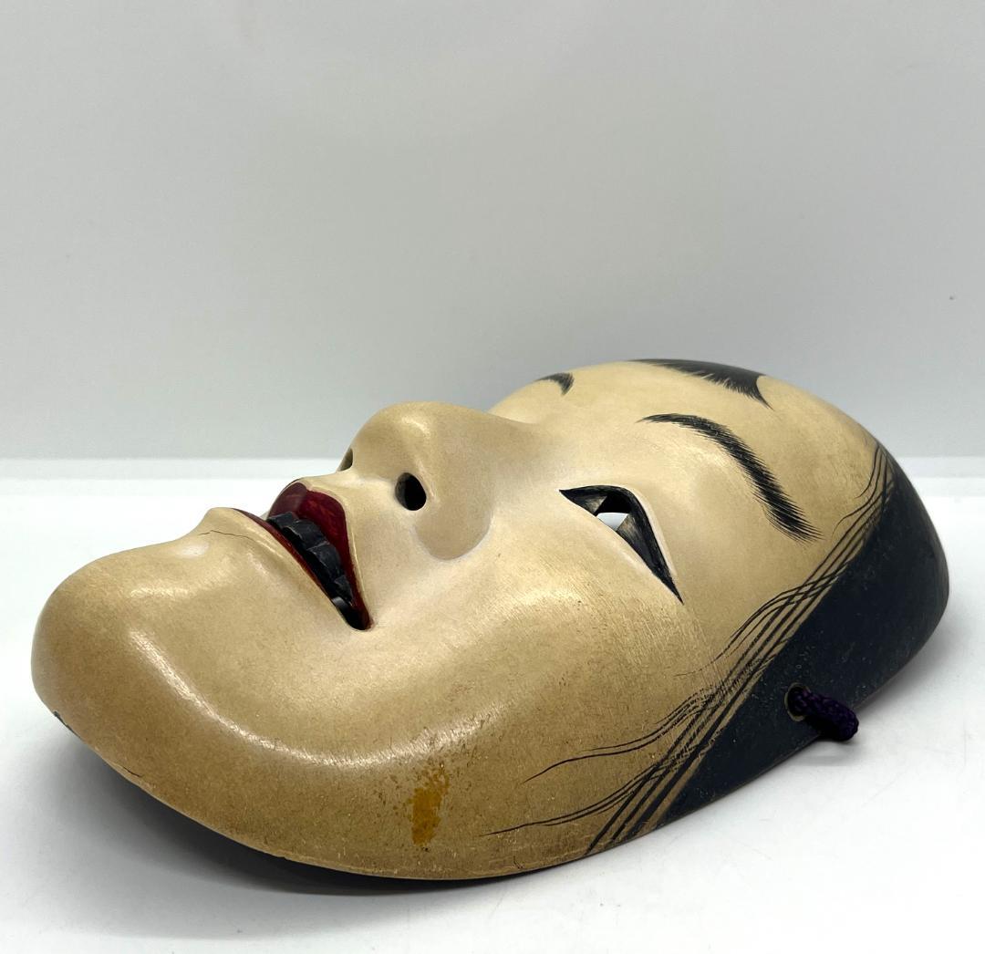能面 木彫り 女性面 箱付き 能楽 仮面 伝統工芸 中古 傷あり