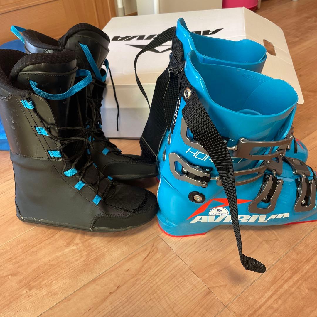 年末値下げアビリーバー　スキー用ブーツ 青/黒 収納袋付き　インソールなし