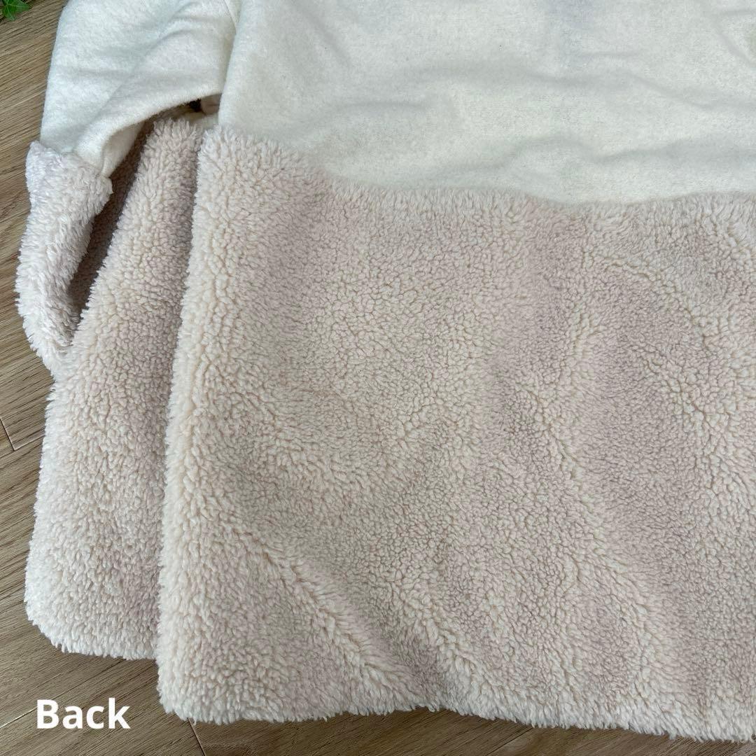 yoriヨリ　Vネックファーショートコート　Fフリーサイズ　ホワイト　ボア切替