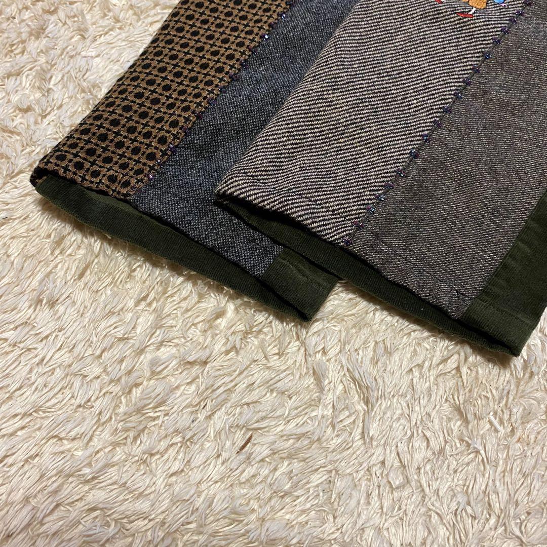 タグ付き・未使用級✨アルベロベロ　ブタさん　パッチワーク　ウール　パンツ　ズボン