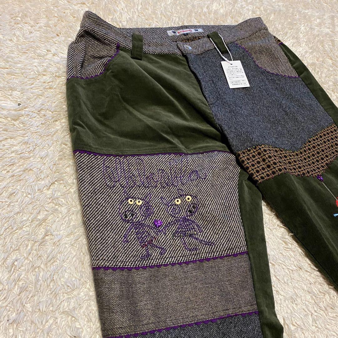 タグ付き・未使用級✨アルベロベロ　ブタさん　パッチワーク　ウール　パンツ　ズボン