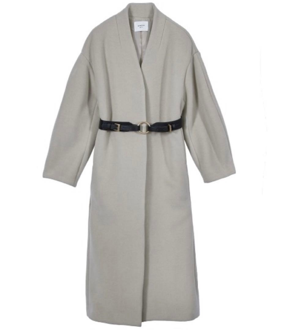 ameri UND PLUMP SLEEVE BELTED COATロングコート