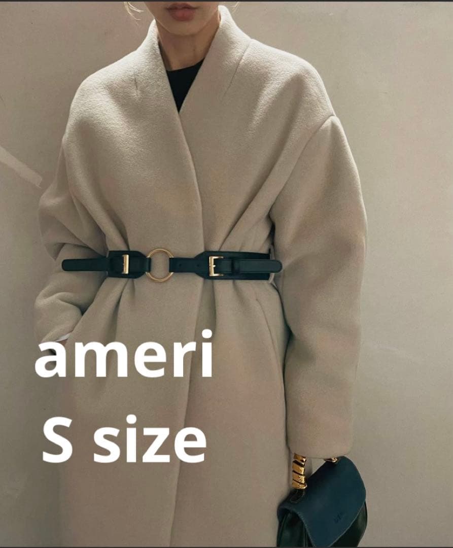 ameri UND PLUMP SLEEVE BELTED COATロングコート