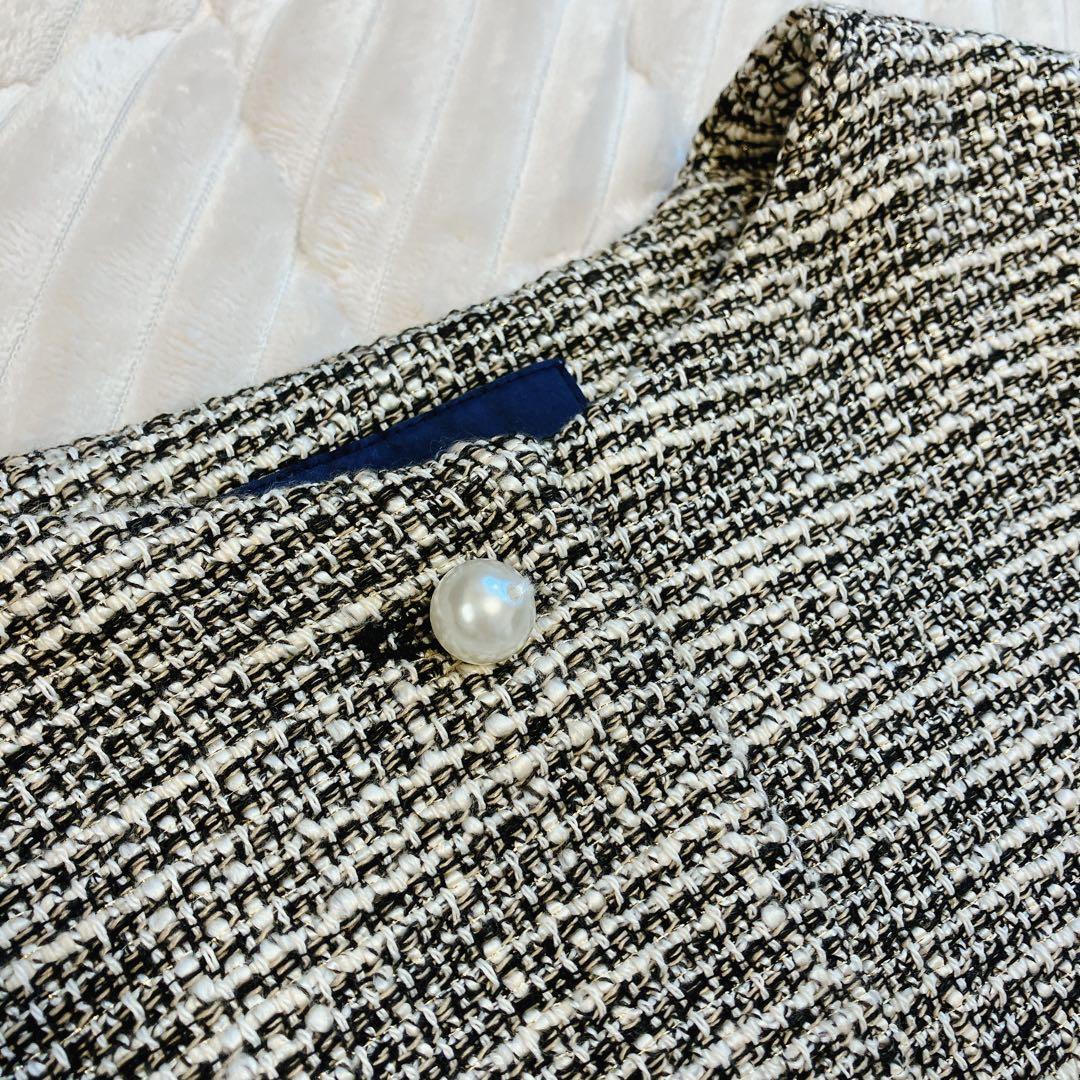ships スラブ ツイード ジレ25SS パールボタン ベストサイズF