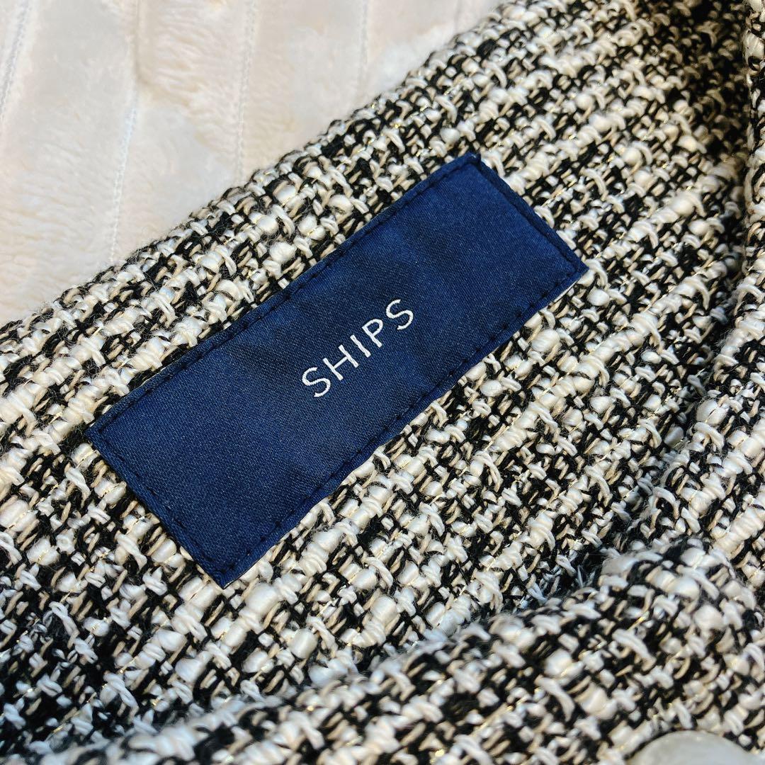 ships スラブ ツイード ジレ25SS パールボタン ベストサイズF