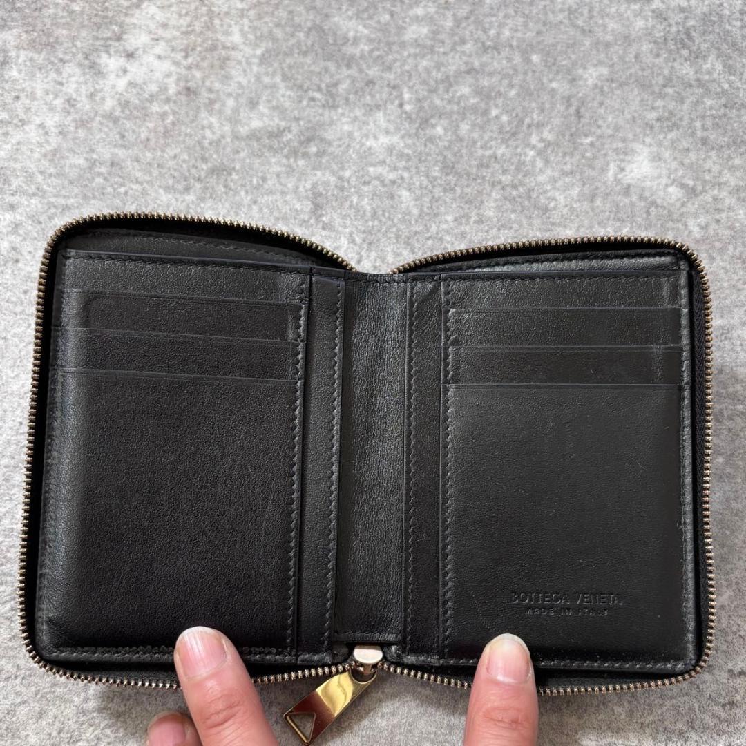 美品 ボッテガヴェネタ カセット ジップアラウンド ウォレット コンパクト