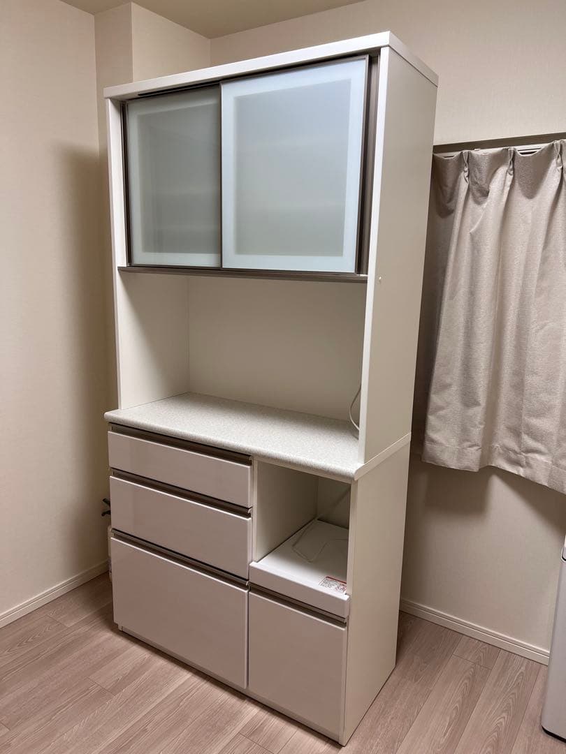 ニトリ　キッチンボード（アルミナ2100KB WH）　ホワイト　幅100