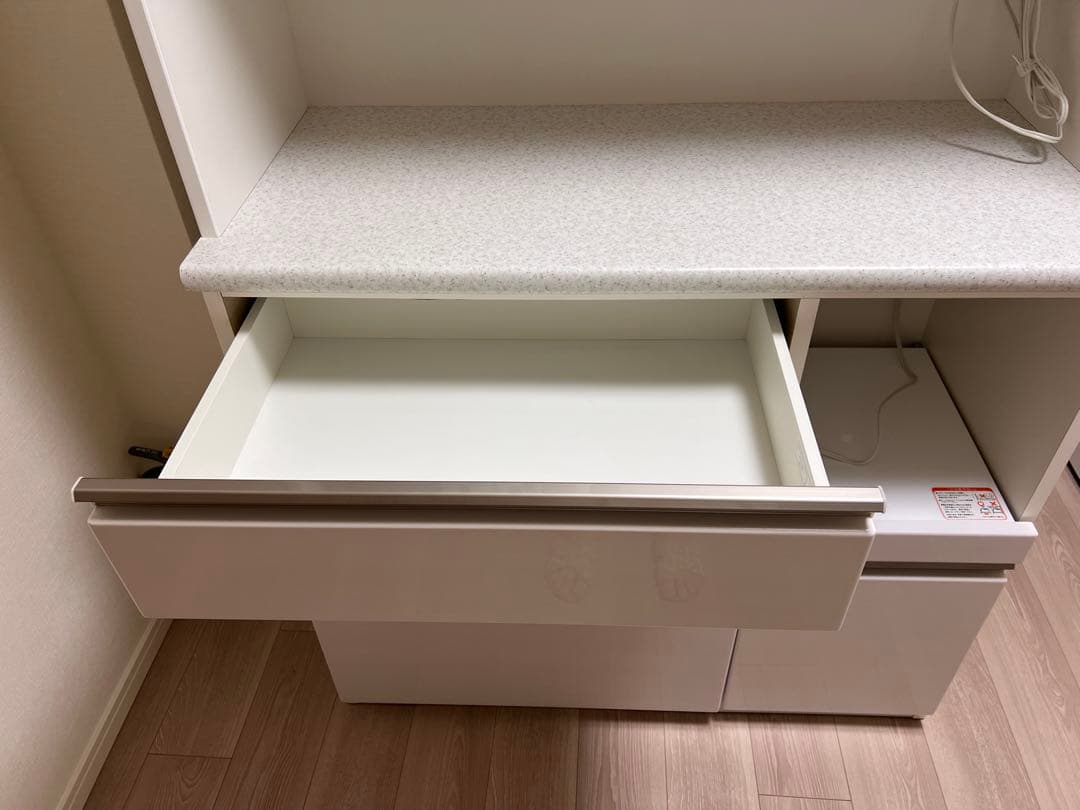 ニトリ　キッチンボード（アルミナ2100KB WH）　ホワイト　幅100