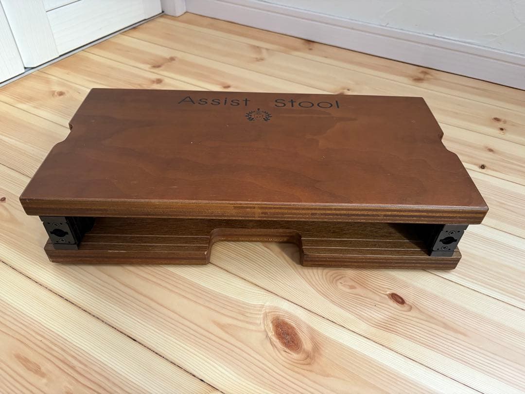 ピアノ足台(ウォルナット)アシストスツール & イージーペダル(箱、説明書)つき