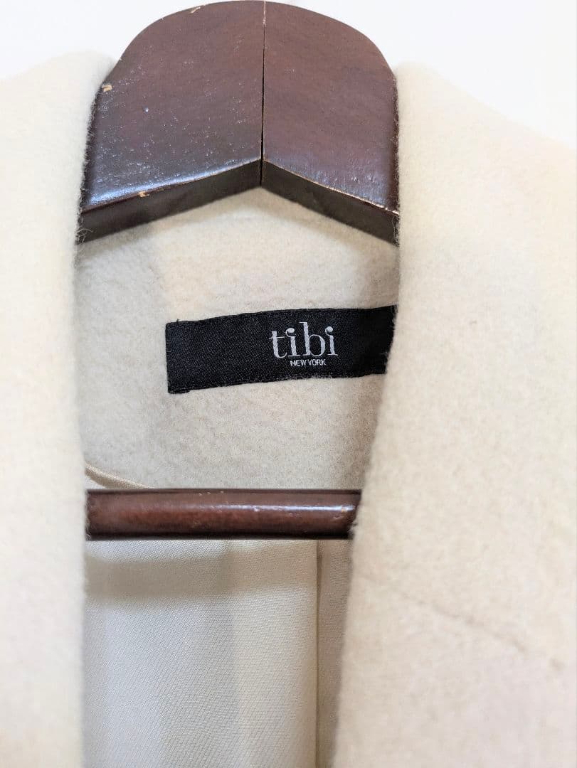 【未使用美品】tibi NEW YORK ベルト付きロングコート ウール シルク