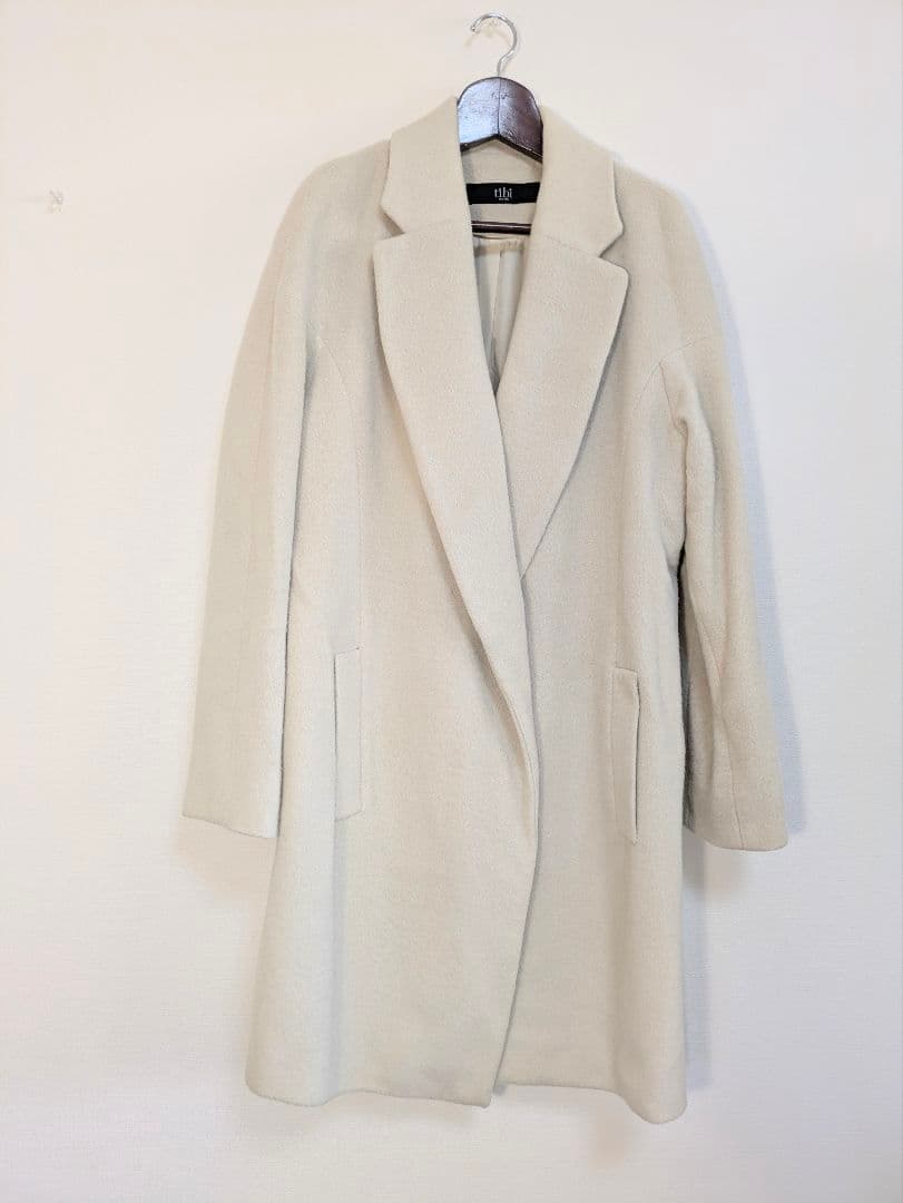 【未使用美品】tibi NEW YORK ベルト付きロングコート ウール シルク