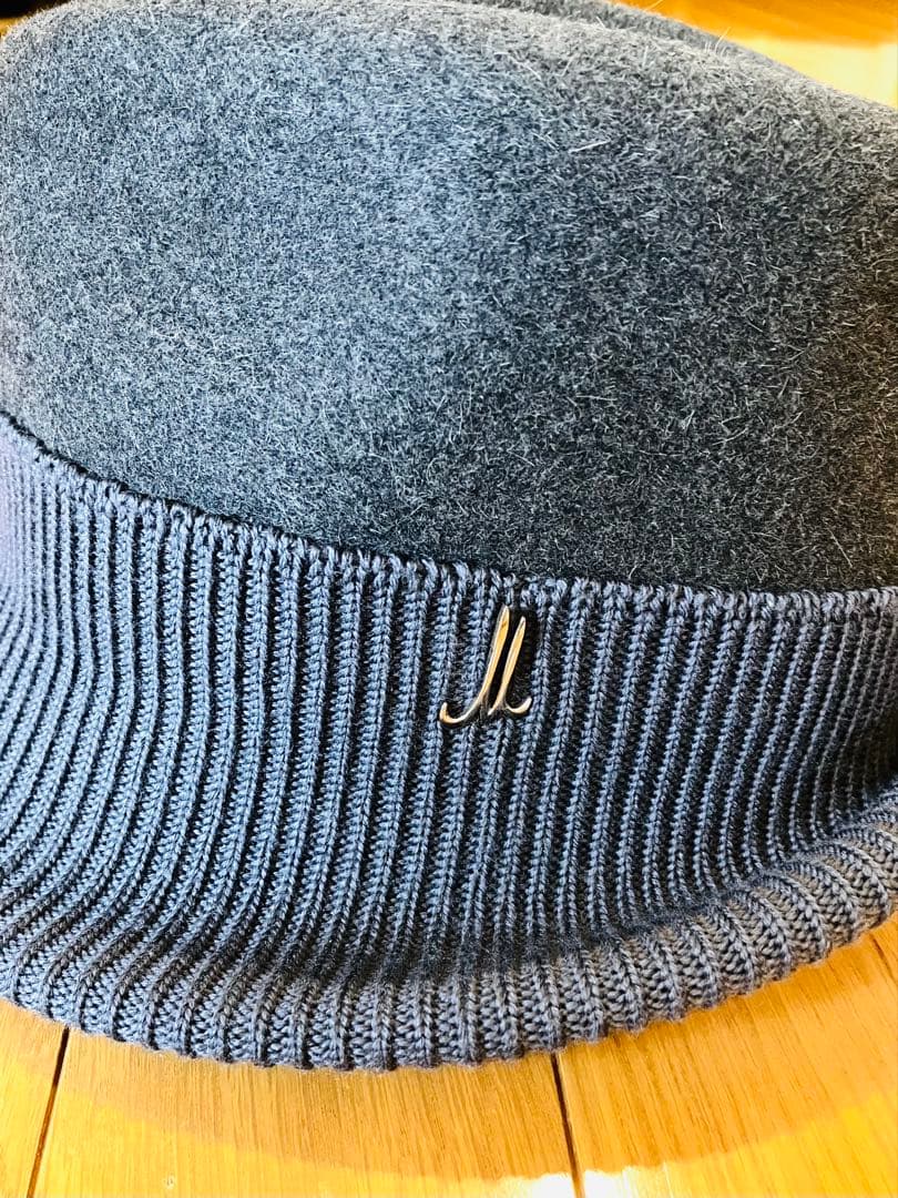 Muhlbauer ミュールバウワー　ウール・ニット切替　ハット ダークグレー