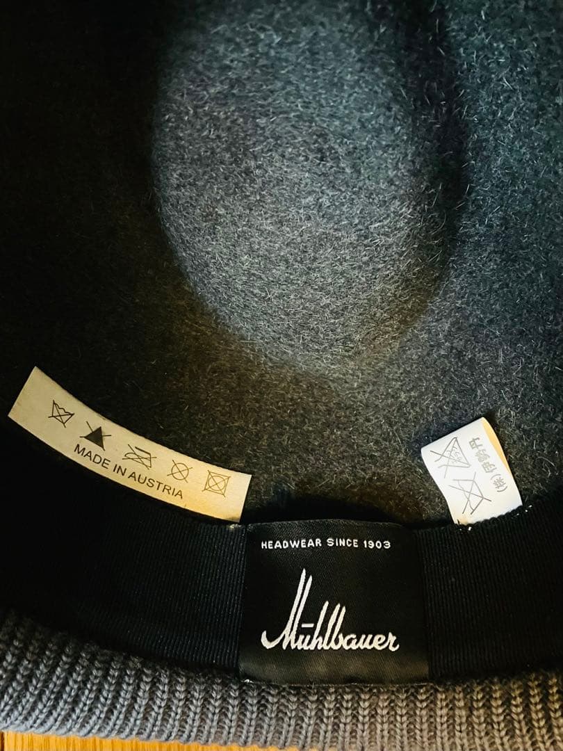 Muhlbauer ミュールバウワー　ウール・ニット切替　ハット ダークグレー