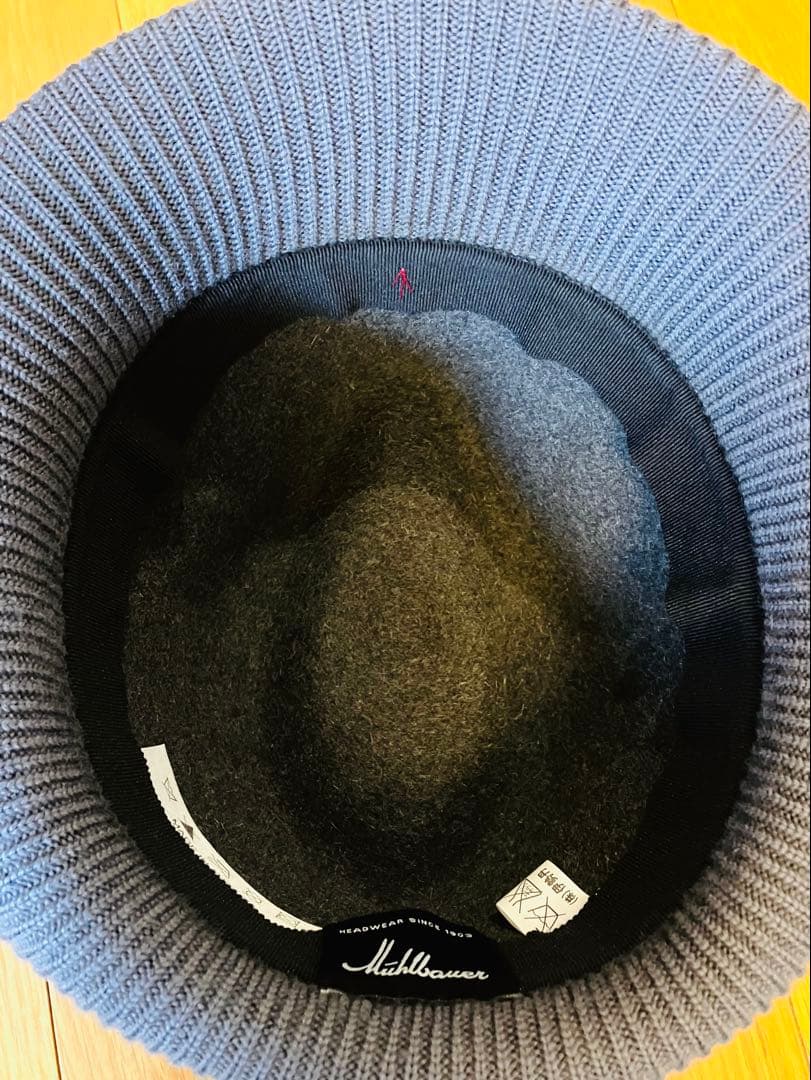 Muhlbauer ミュールバウワー　ウール・ニット切替　ハット ダークグレー