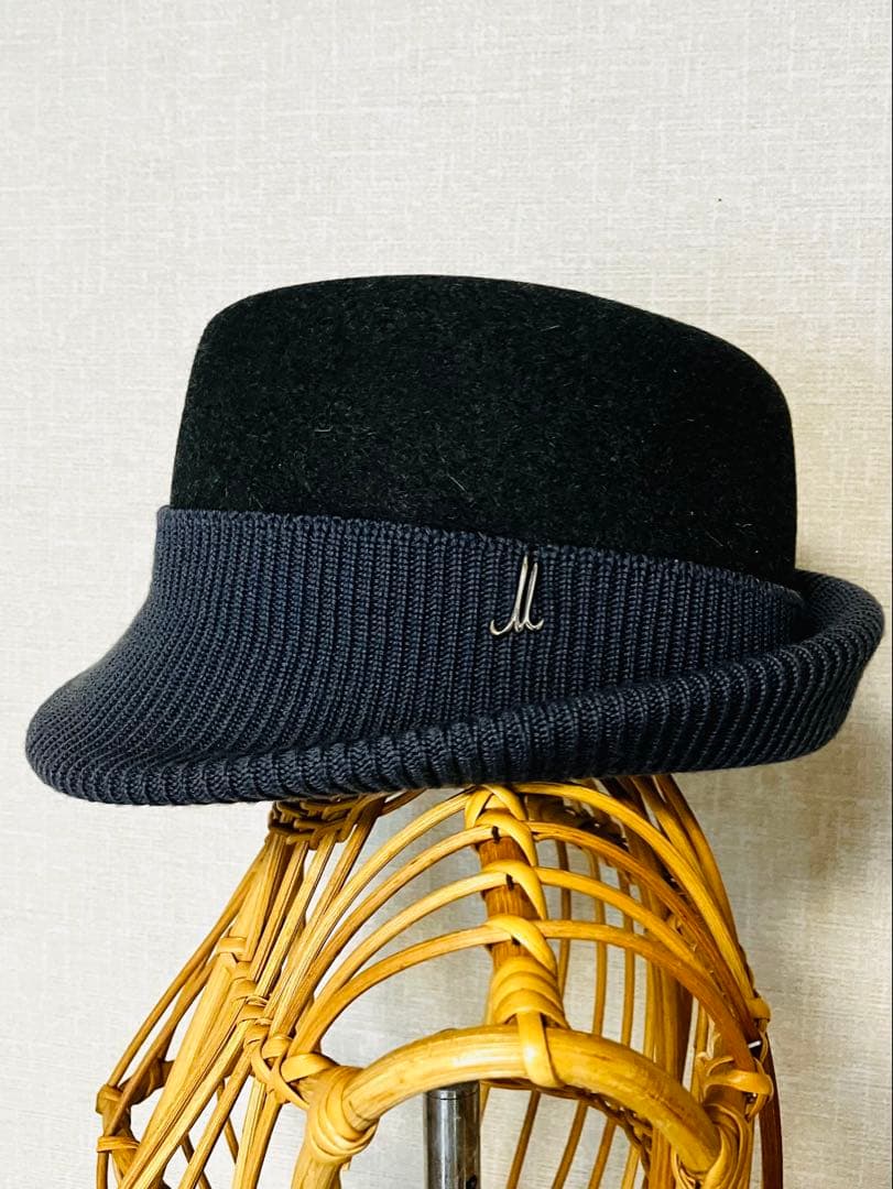 Muhlbauer ミュールバウワー　ウール・ニット切替　ハット ダークグレー