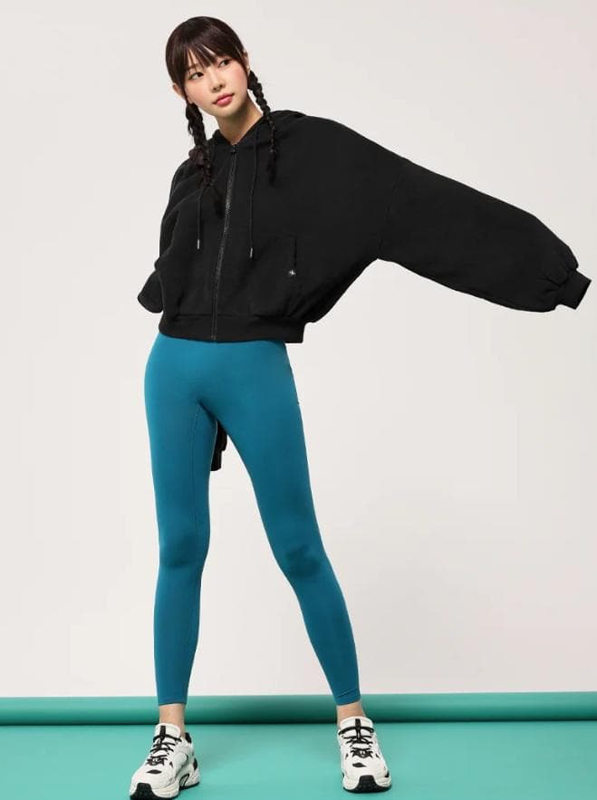 ゼクシィミックス ナッピングフード付き ジップアップ パーカー ブラック