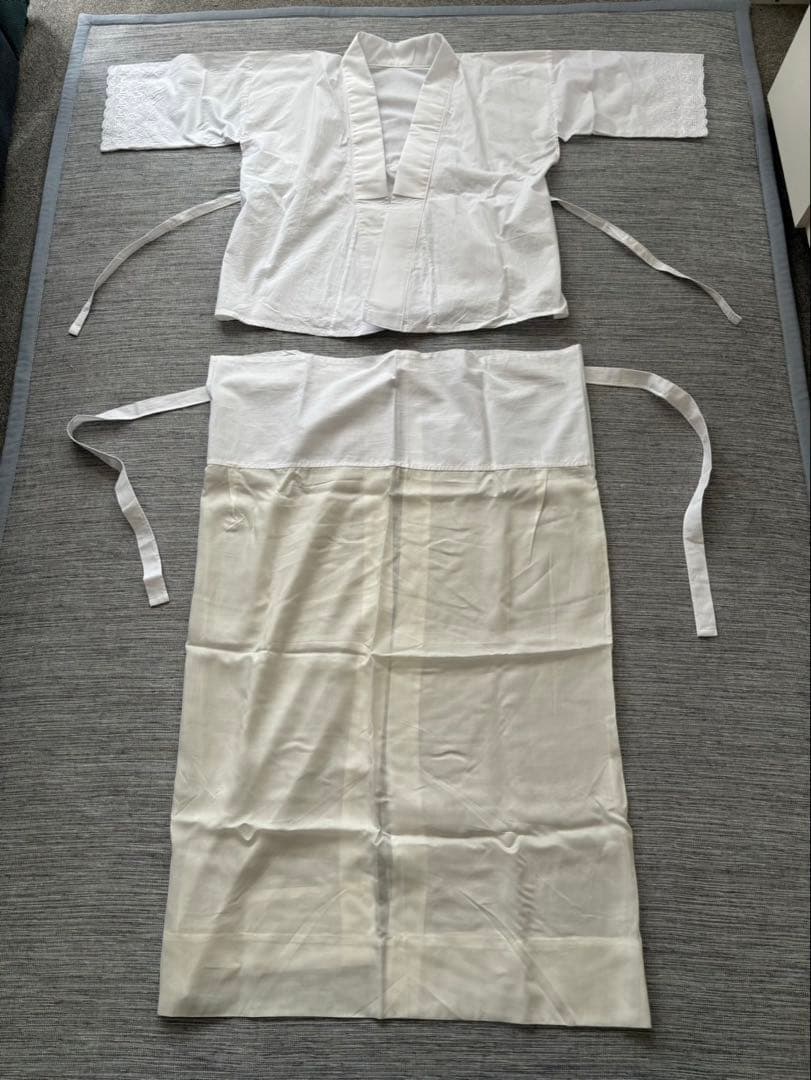 komugi　二部式着物（小紋）和装下着、足袋付き、草履、エプロン✖️2