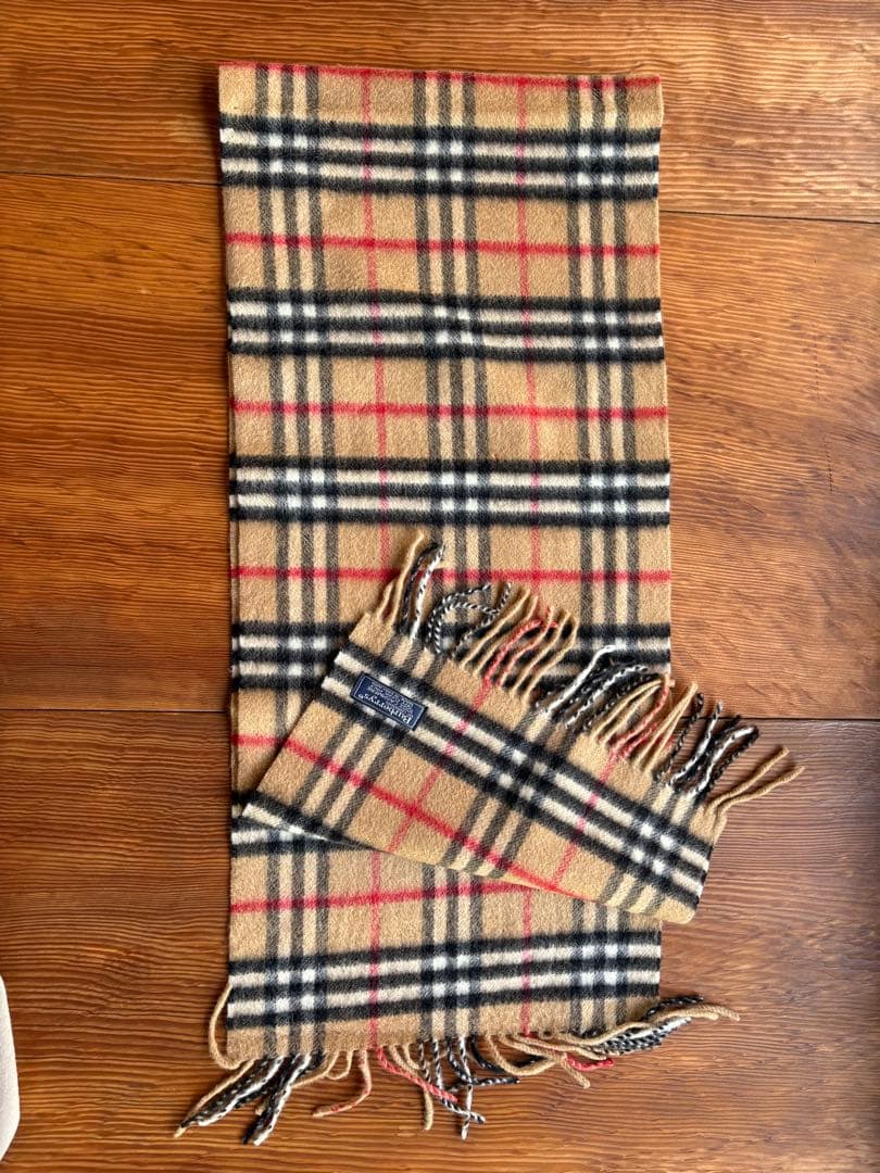 Burberry's 100%カシミヤ マフラー チェック柄